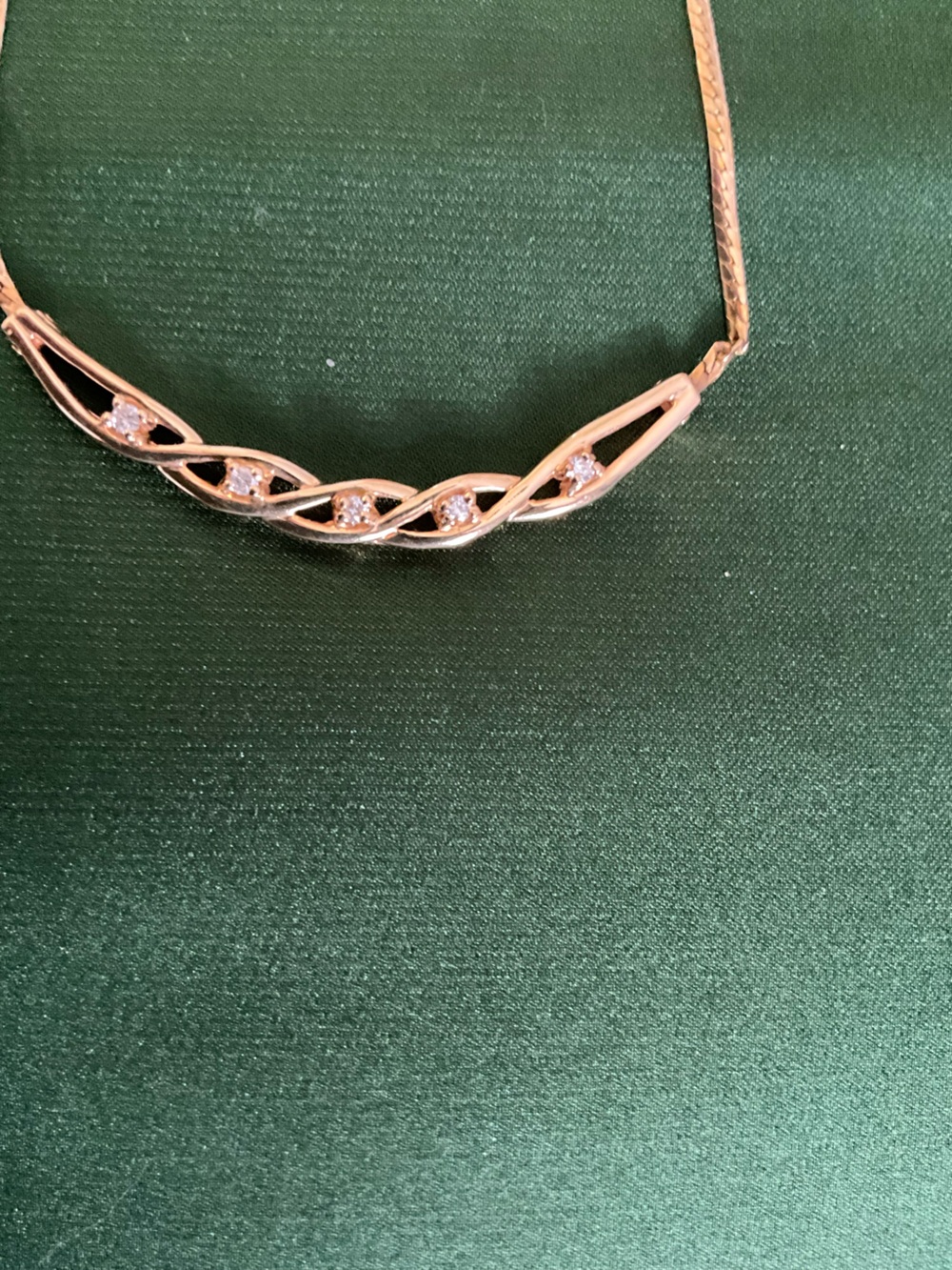 Unique 14k Yellow Gold and 5 Natural Diamond  Choker Style Necklace